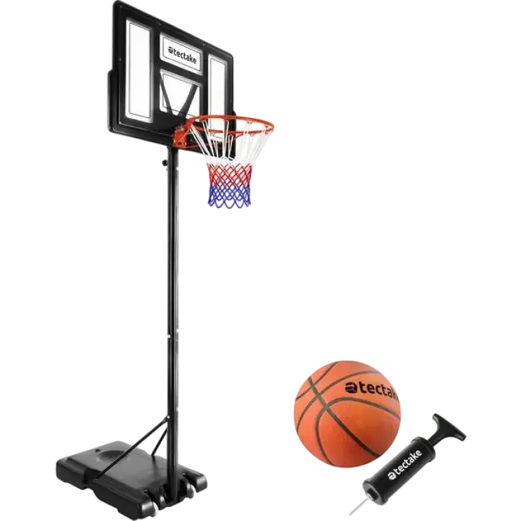tectake Dirk Basketball Hoop with Ball & Pump 230-305cm