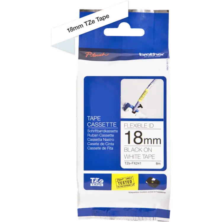 Brother P-Touch Labelling Tape Black on White