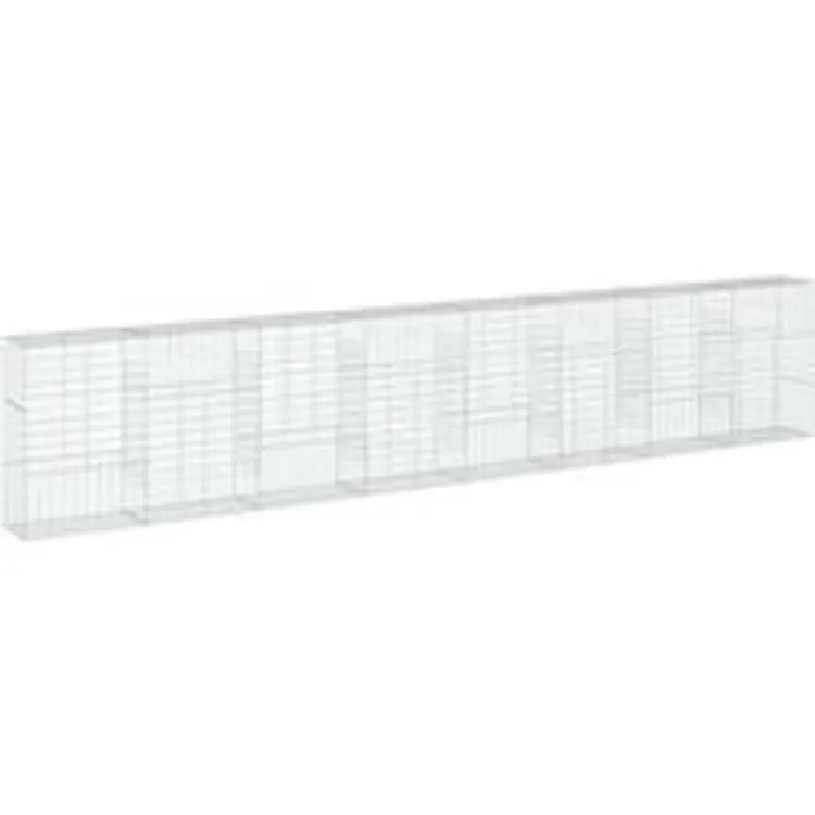 vidaXL Gabionkorg Med Skydd 800x50x150 cm Galvaniserat Järn