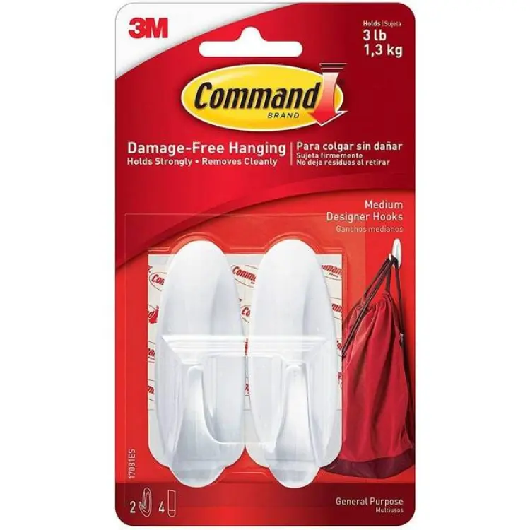 3M Command Medium Designer White Tavelkrok 2st