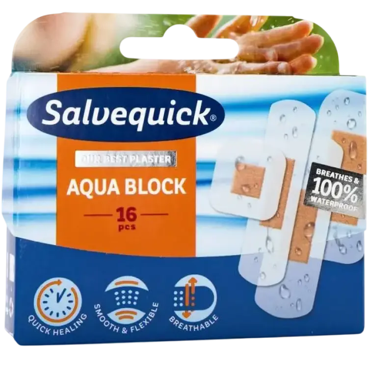 Salvequick Aqua Block 16-pack