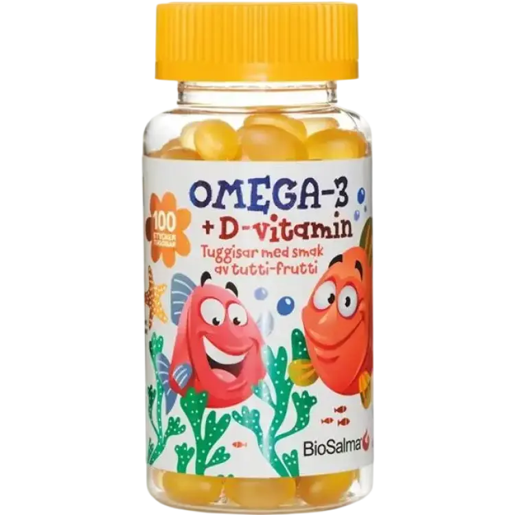 BioSalma Omega-3 + Vitamin D Tutti Frutti 100 st