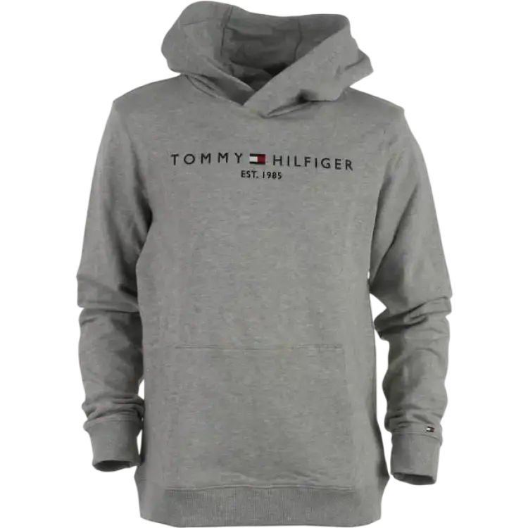 Tommy Hilfiger Essential Logo Organic Cotton Hoody - Light Grey Heather (KS0KS00213)