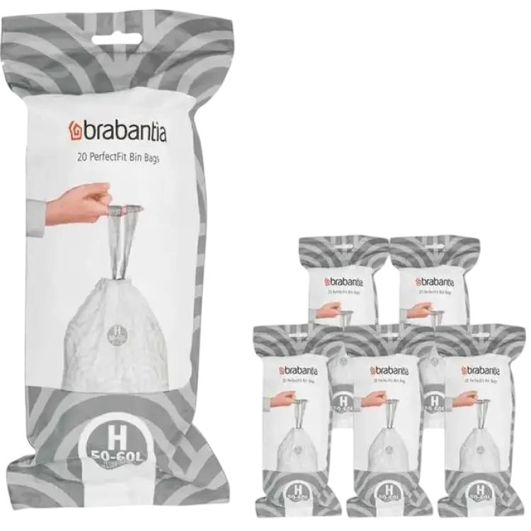Brabantia AVFALLSPÅSAR H 50-60L 6X20ST
