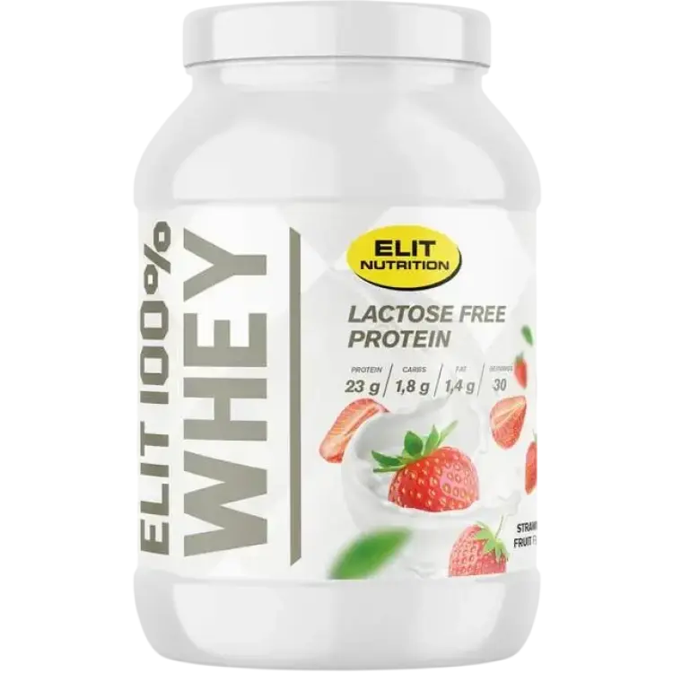 Elit Nutrition 100% Whey, Lactose Free, 900 Strawberry Fruit