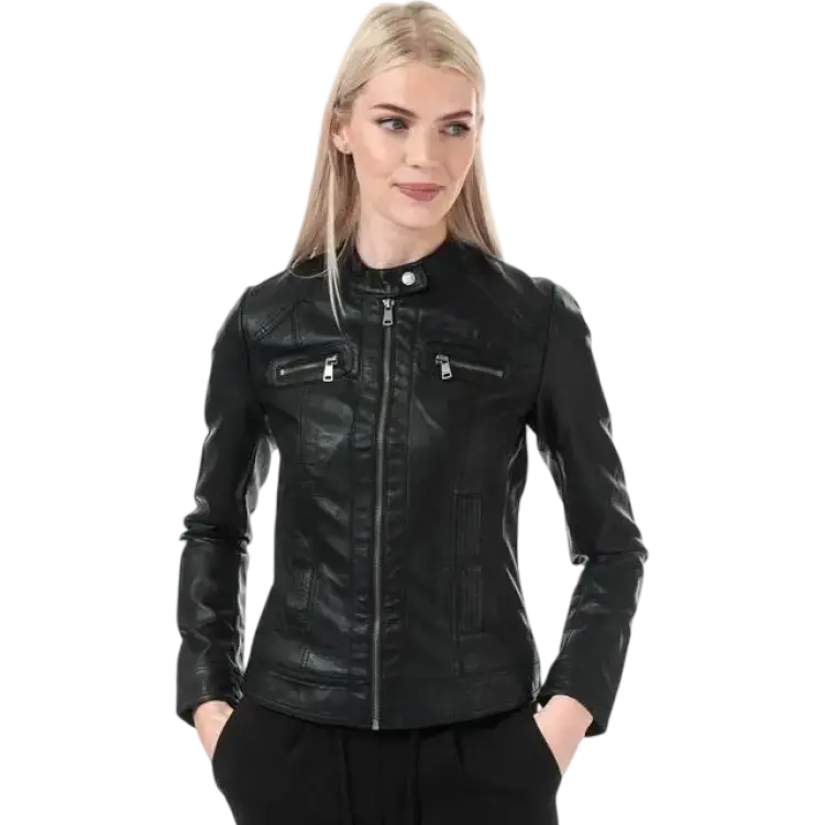 Only Bandit Bikerjacka Konstläder - Svart