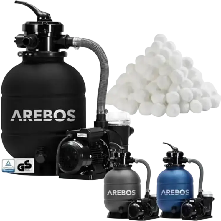 Arebos Sandfiltersystem Med Pump 350 W 9500 L H