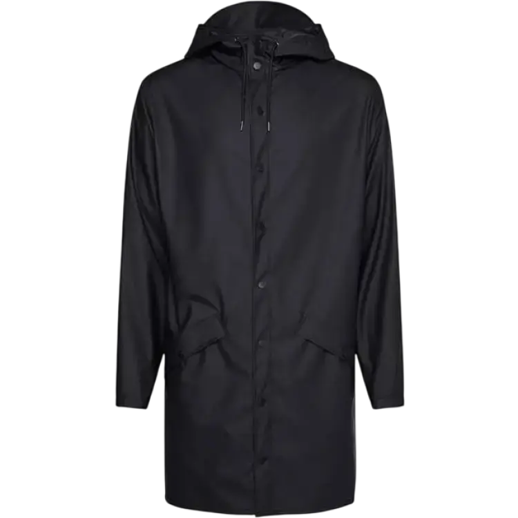 Rains Long Jacket Unisex - Black