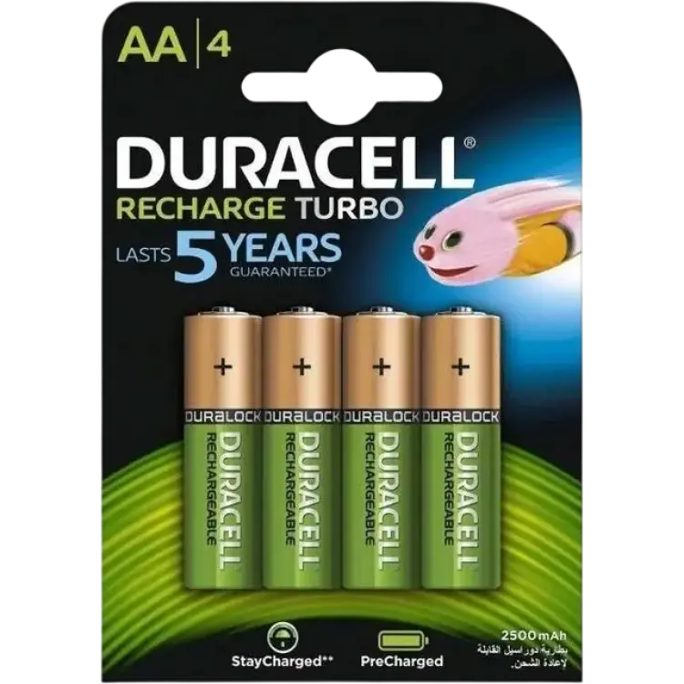 Duracell Laddningsbara 2500mAh AA-Batterier 4-pack