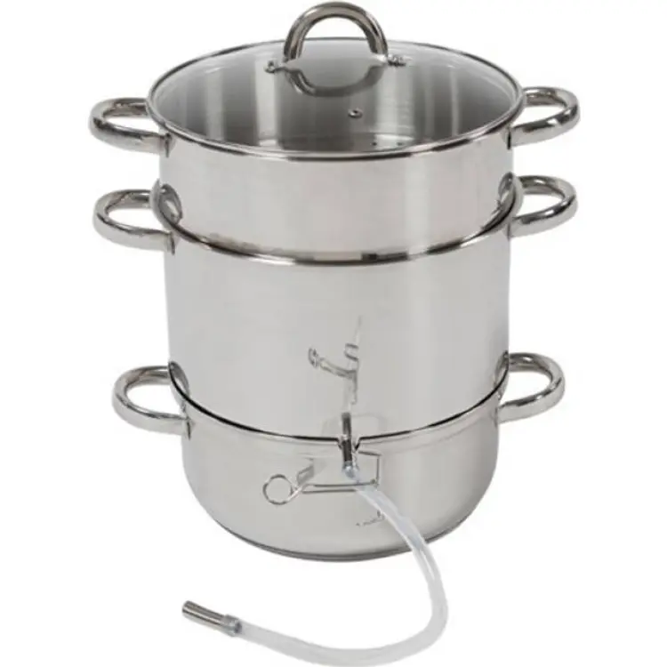 tectake Saftmaja Saftkokare 15 liter, rostfritt stål - silver