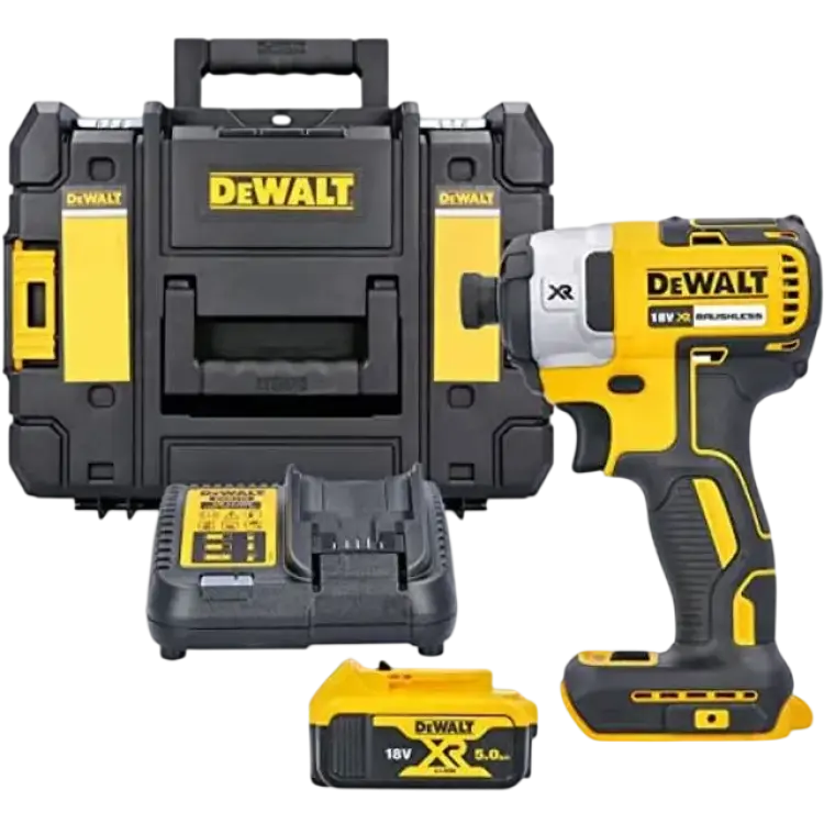 Dewalt DCF887 18V XR Slagdrivrutin 1 x 5Ah Batteri Laddare T-Stack Fodral