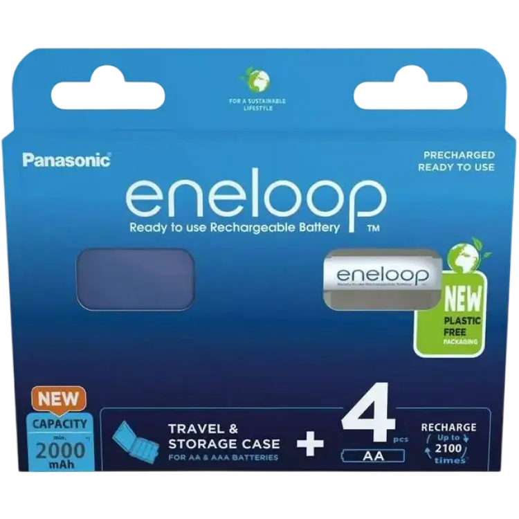 Panasonic Eneloop AA 2000mAh Rechargeable Batteries 4-pack White