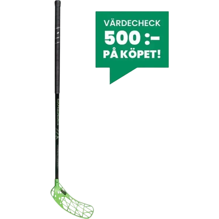 Oxdog Innebandyklubba HYPERLIGHT HES 27 Round OptiLight Green Höger 101 cm