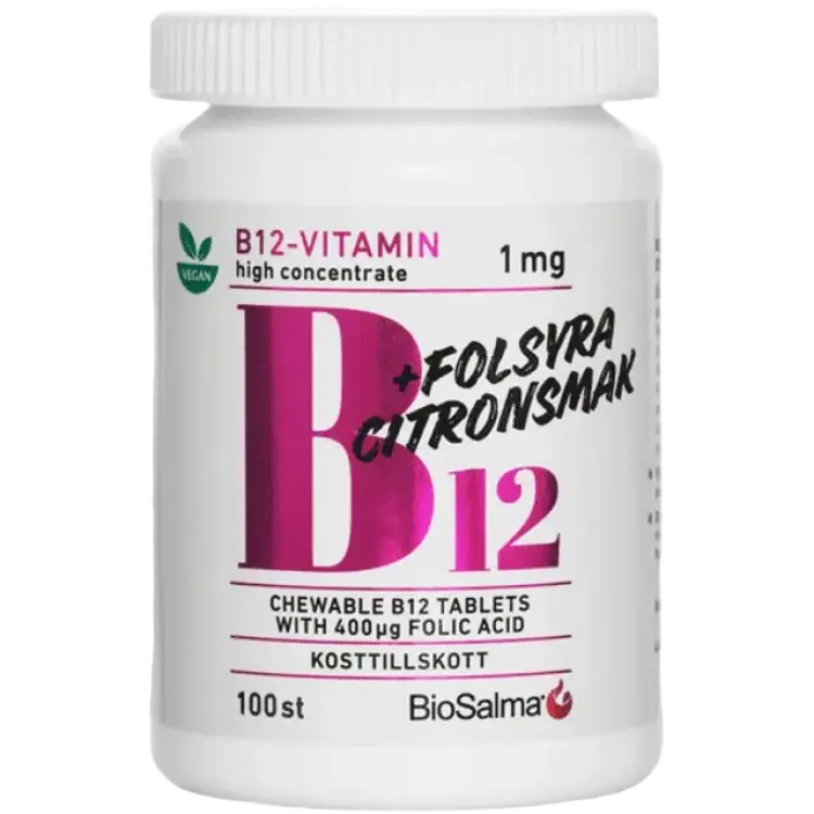 BioSalma B12 1mg + Folic Acid 100 st
