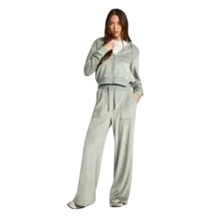 boohoo Dam Velour Kortad Figursydd Träningsdräkt - Grey