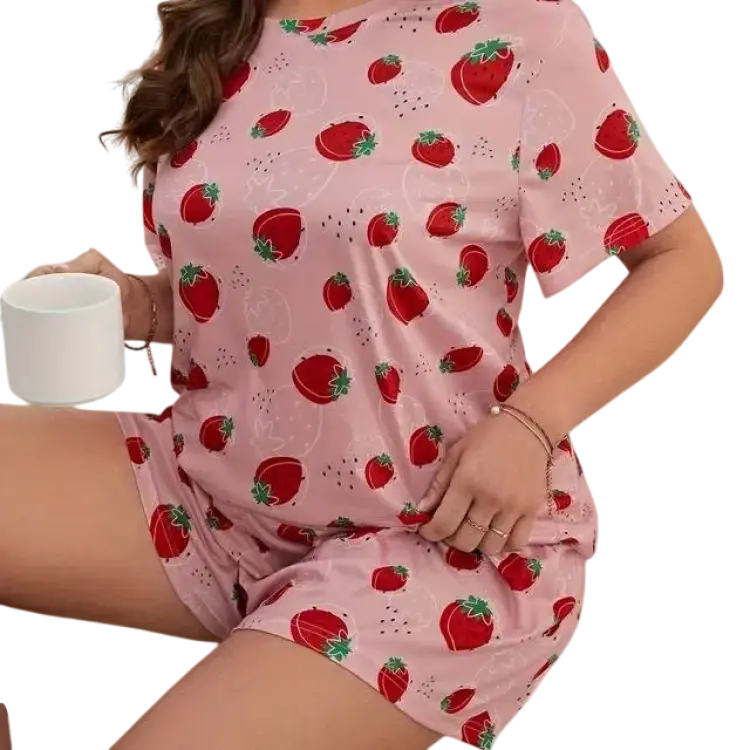 Temu Ladies Plus Size Cartoon Pajama Set