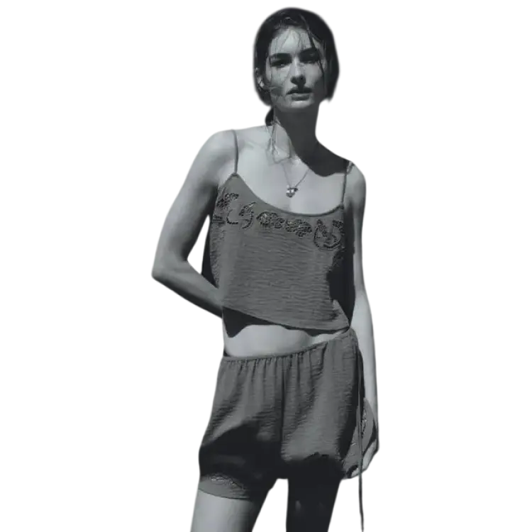 H&M Croppad Strandtopp - Grön
