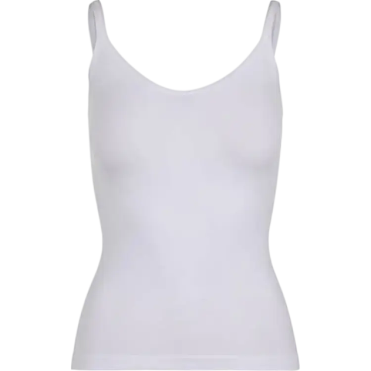 Pieces Plain Shape Top - White