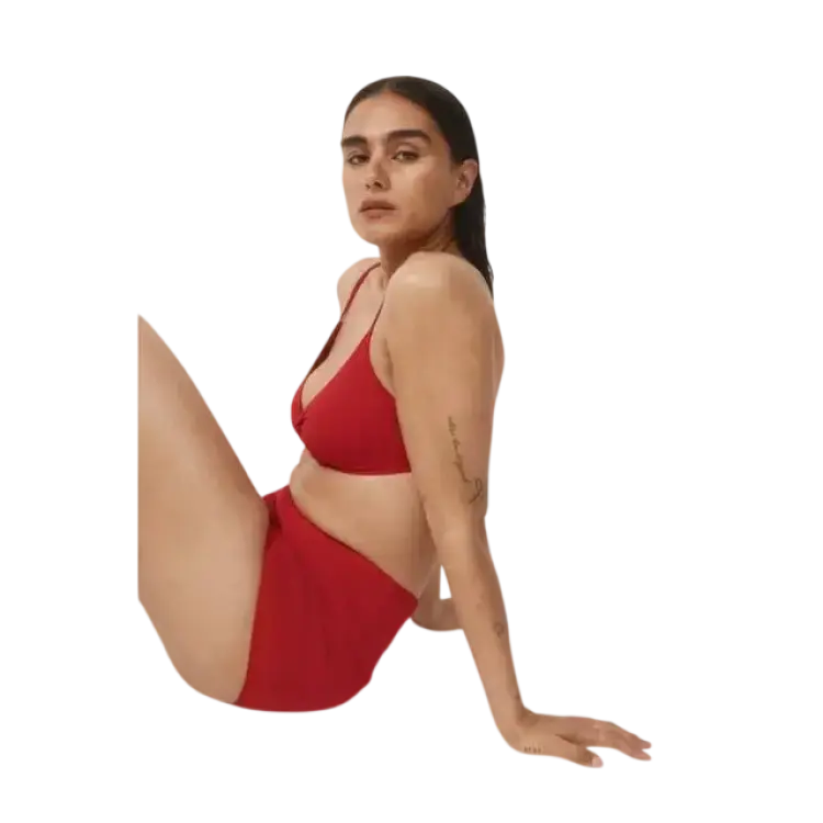 H&M Finstickade Strandshorts - Röd