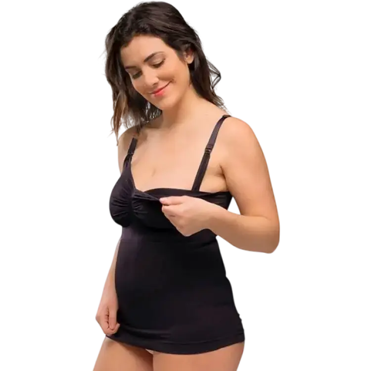 Carriwell Seamless Nursing Top with Shapewear Black
