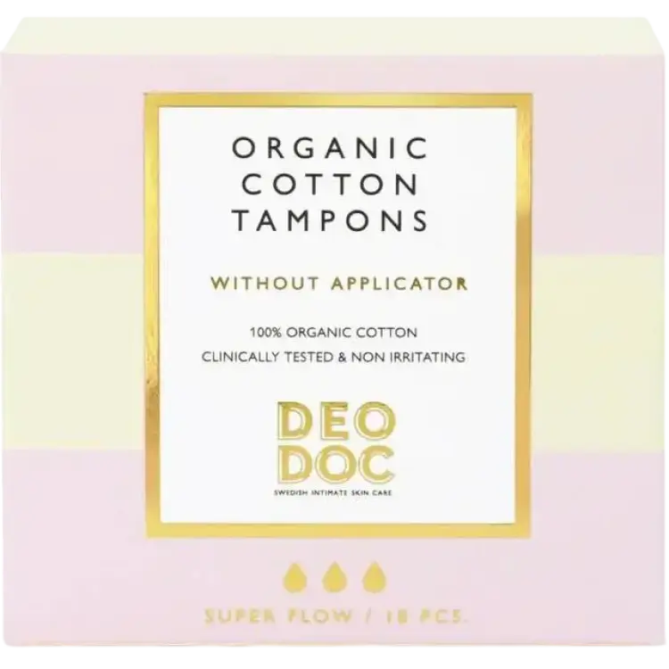 DeoDoc Organic Cotton Tampons Super 18-pack