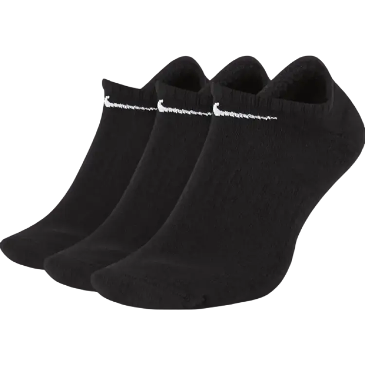 Nike Everyday Cushioned Training No-Show Socks 3-pack Unisex - Black/White