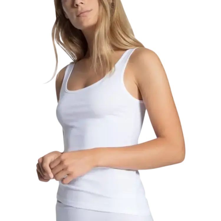 Calida Natural Comfort Rounded Neck Tank Top - White