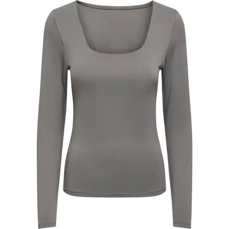 Only Long Sleeved Basic Top - Grey/Thunderstorm
