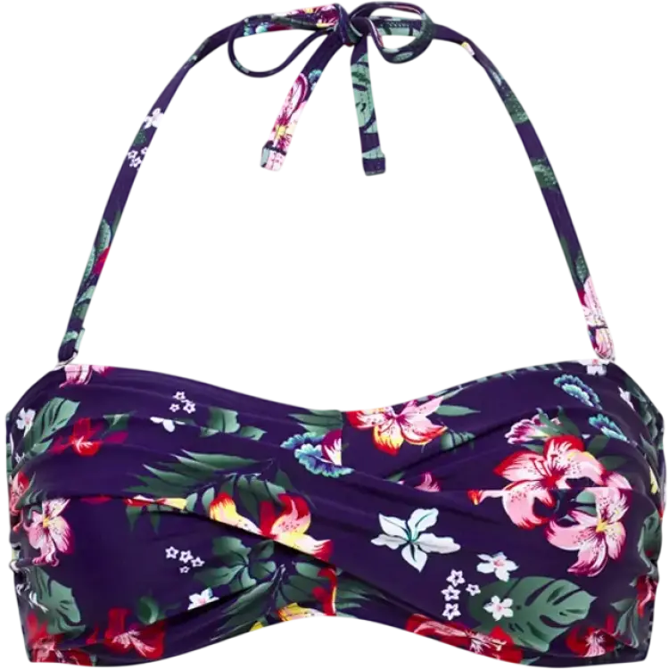 Abecita Hawaii Twisted Bandeau Bikini - Navy
