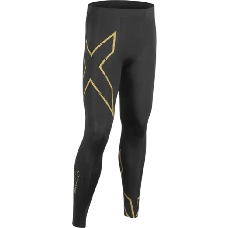 2XU Light Speed Compression Tights Men - Black/Gold Reflective