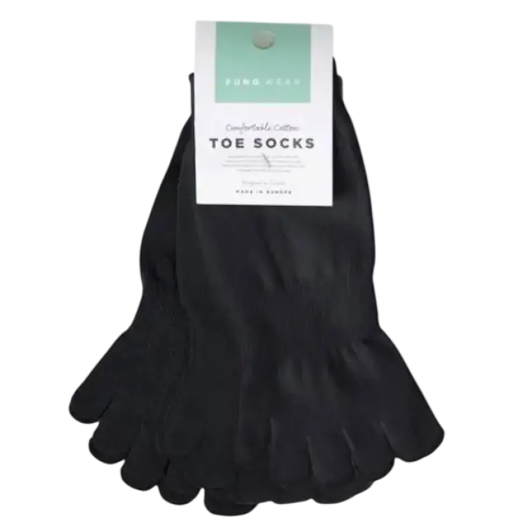 Funq Wear 3-pack Tåstrumpor Bomull Dam, 35-37, Svart