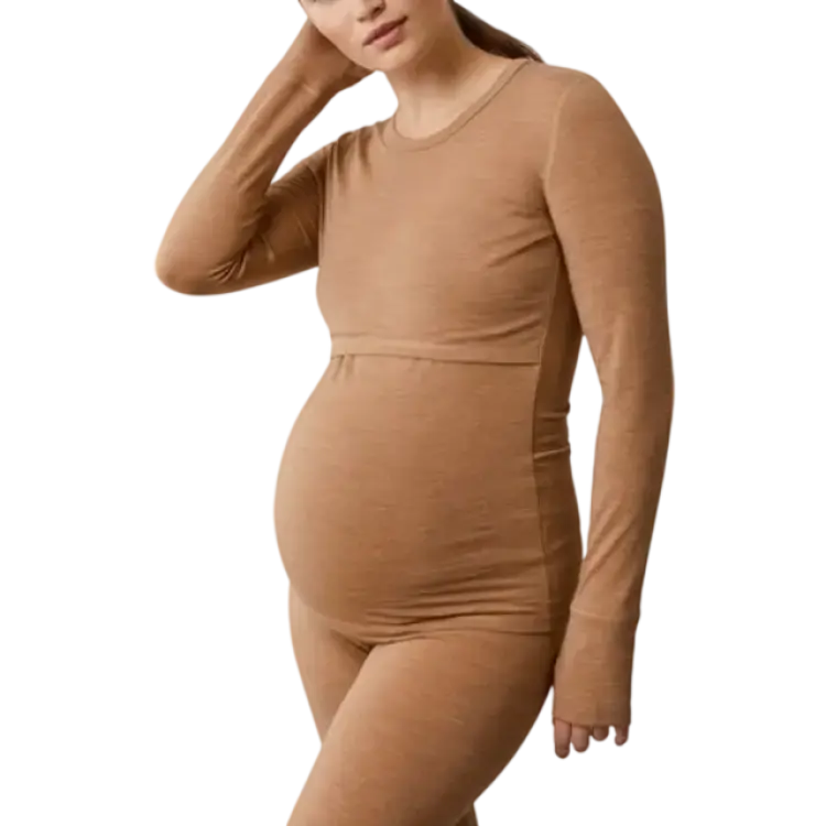 Boob Merino Wool Nursing Top Brown Melange