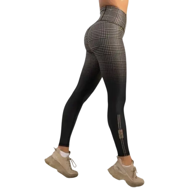 Gavelo GLNCHCK Compression Tights, brown/black