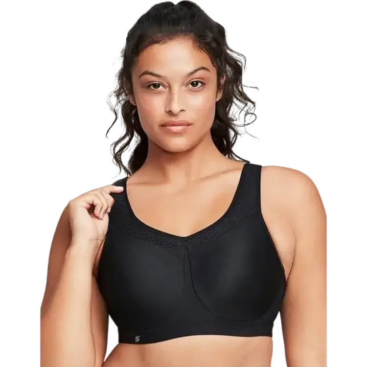 Glamorise Wonderwire Sport-Bh Med Hög Stötdämpning Och Bygel Full Figur - Svart