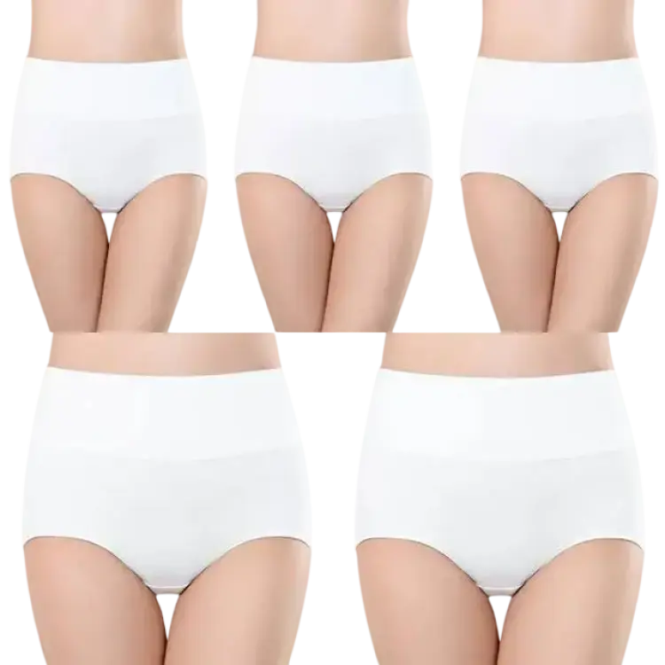 INF Högmidjade trosor 5-pack Svart Vit
