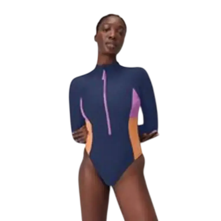 Speedo Långärmad Damdragkedja Färgblock - Cerulean Blue
