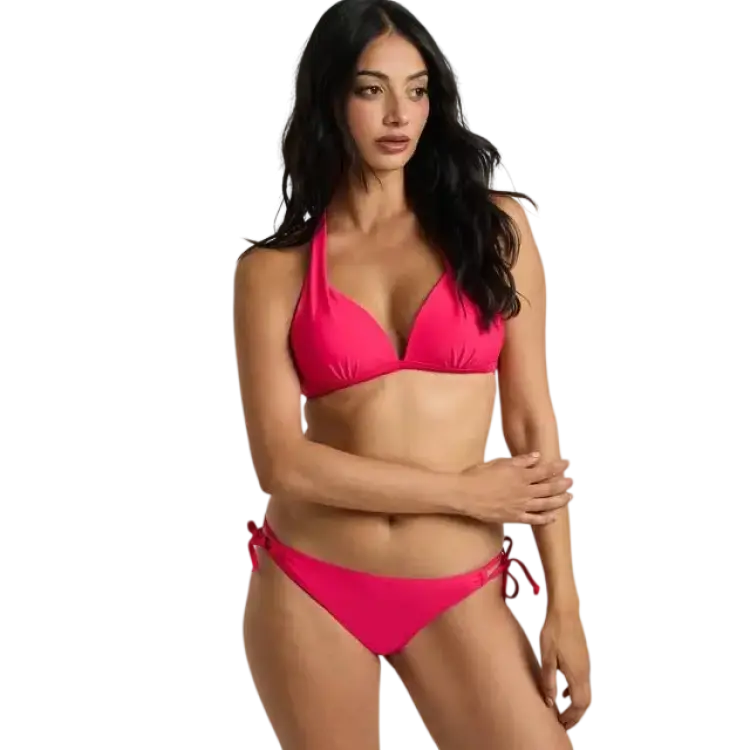 boohoo Formgjord Push-Up Triangel Bikini Set - Hot Pink