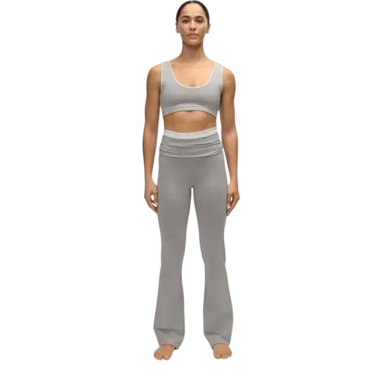 Casall Sublime Folded Flare W Träningsbyxor - Grey Melange