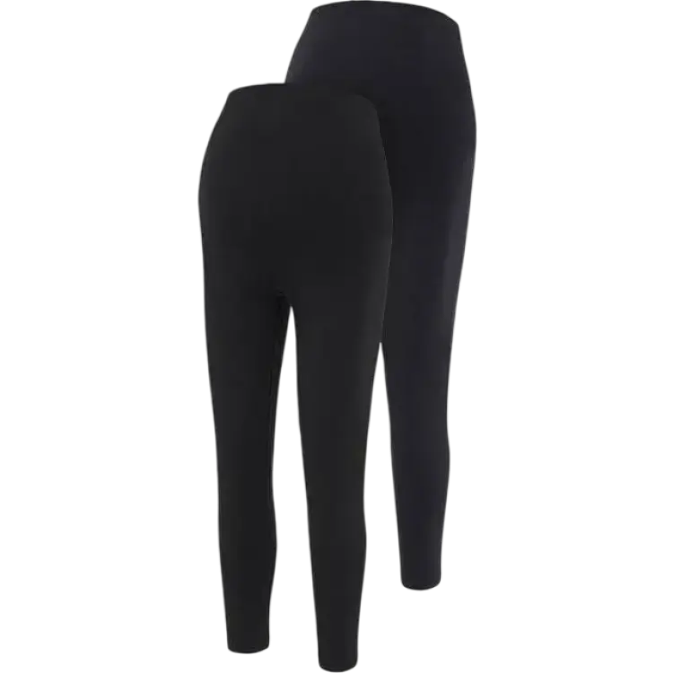 Mamalicious Slim Fit High Waist Leggings 2-pack Sort/Black (20016844)