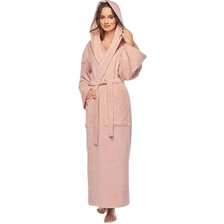 Arus Badrock Med Huva För Kvinnor - Gammelrosa