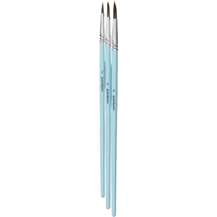 Panduro Hobby Penselset Akvarellpenslar Med Syntetborst 3-pack