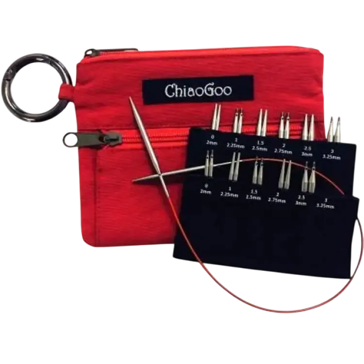 ChiaoGoo Lace Twist Shorties Udskiftelige rundpindesæt Rustfrit stål 2