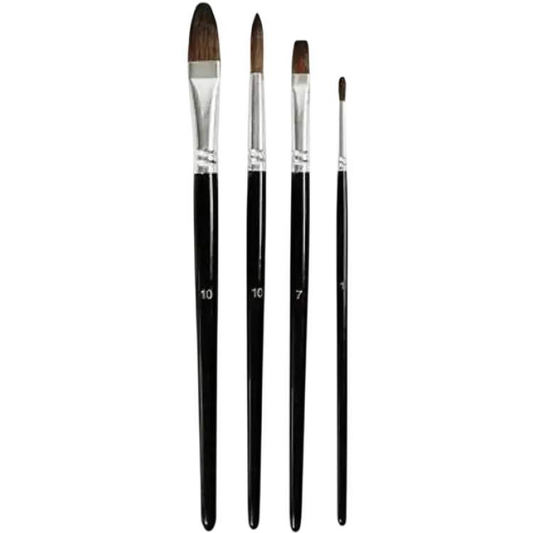 Creativ Company Akvarellpenslar Mixade Korta Skaft 4 st