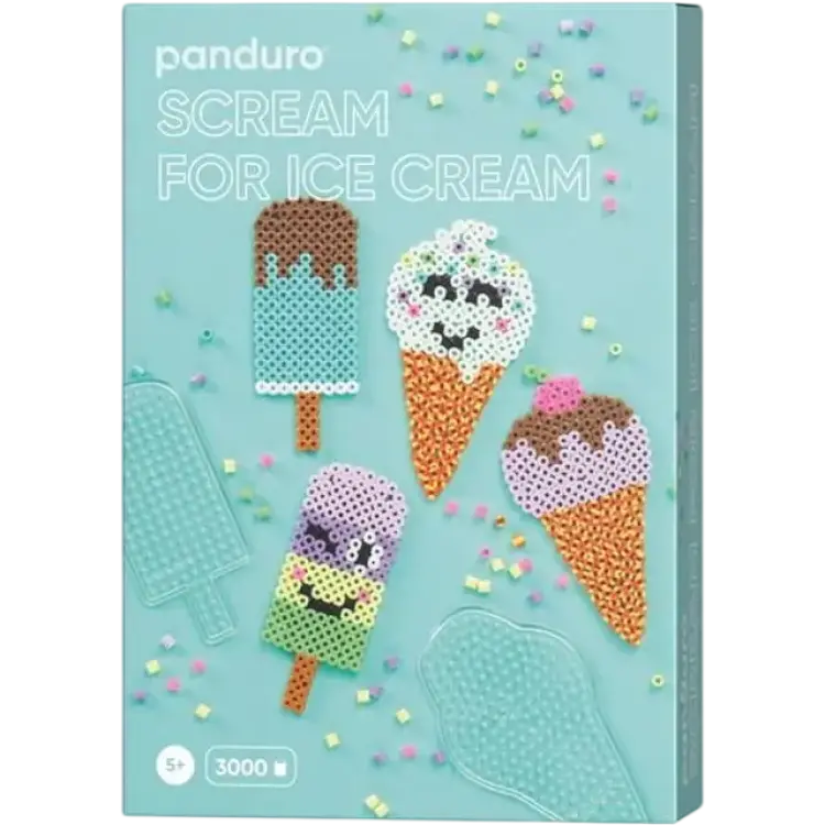 Panduro Rörpärlor Midi Kit Glass-Tema 3000 Pärlor À Ø5 Mm & 2 Glassiga Pärlplattor