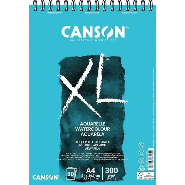 Canson XL Aquarelle A4 300g 21x29.7cm 30 sheets