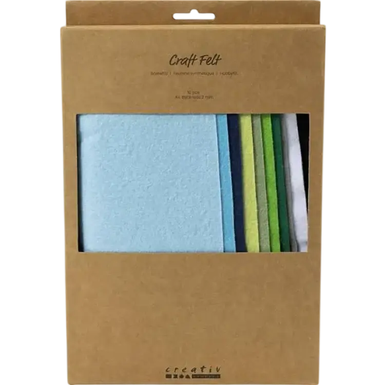 Creativ Company Hobbyfilt A4 Blå Grön Harmoni 10-pack