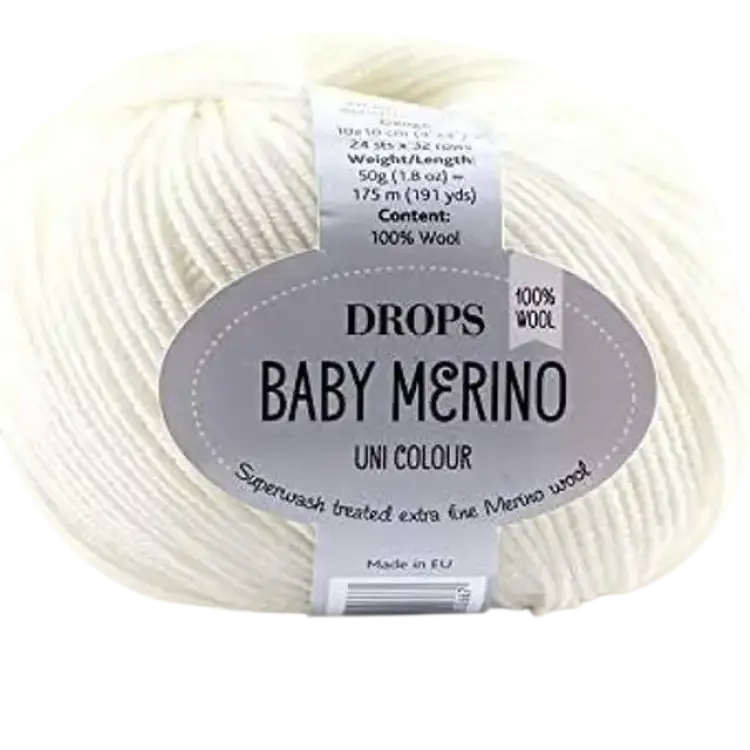 Drops Design Baby Merino Uni Color Off White 175m