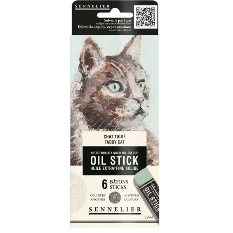 Sennelier Oil Stick 6x12ml Tabby Cat