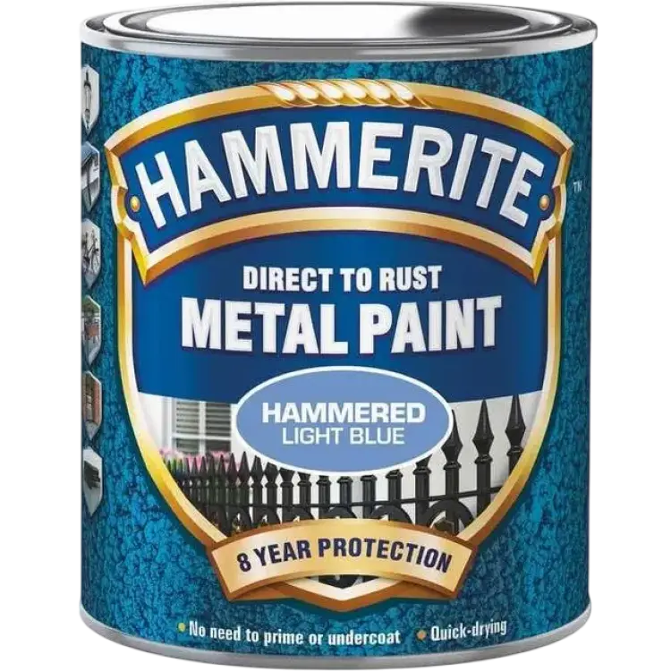 Hammerite Direct to Rust Hammered Rostskyddsfärg Light Blue 0.75L