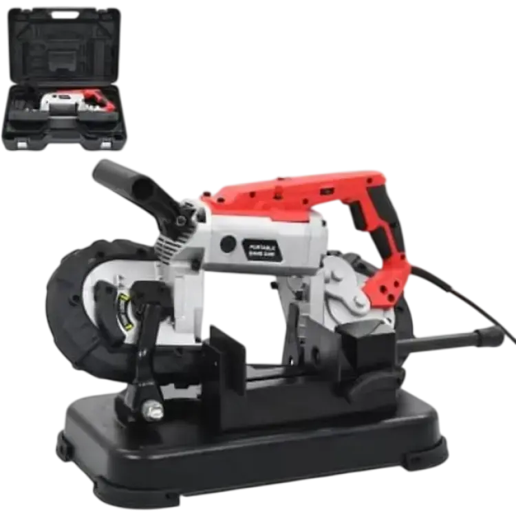 vidaXL Bandsåg med bas och bärbar väska stål